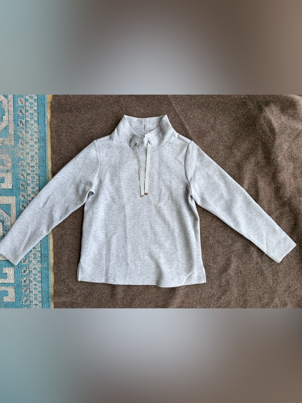 Tommy Bahama Light Gray Funnel Neck Pullover Hoodie